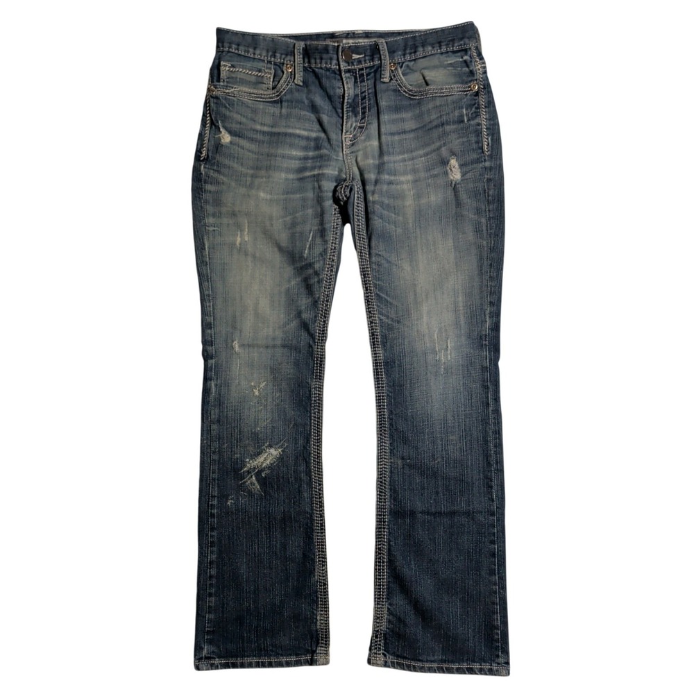 Buckle BKE Aiden Bootcut Jeans Mens Size 31R 32x31 Stretch Dark Wash Low Rise
